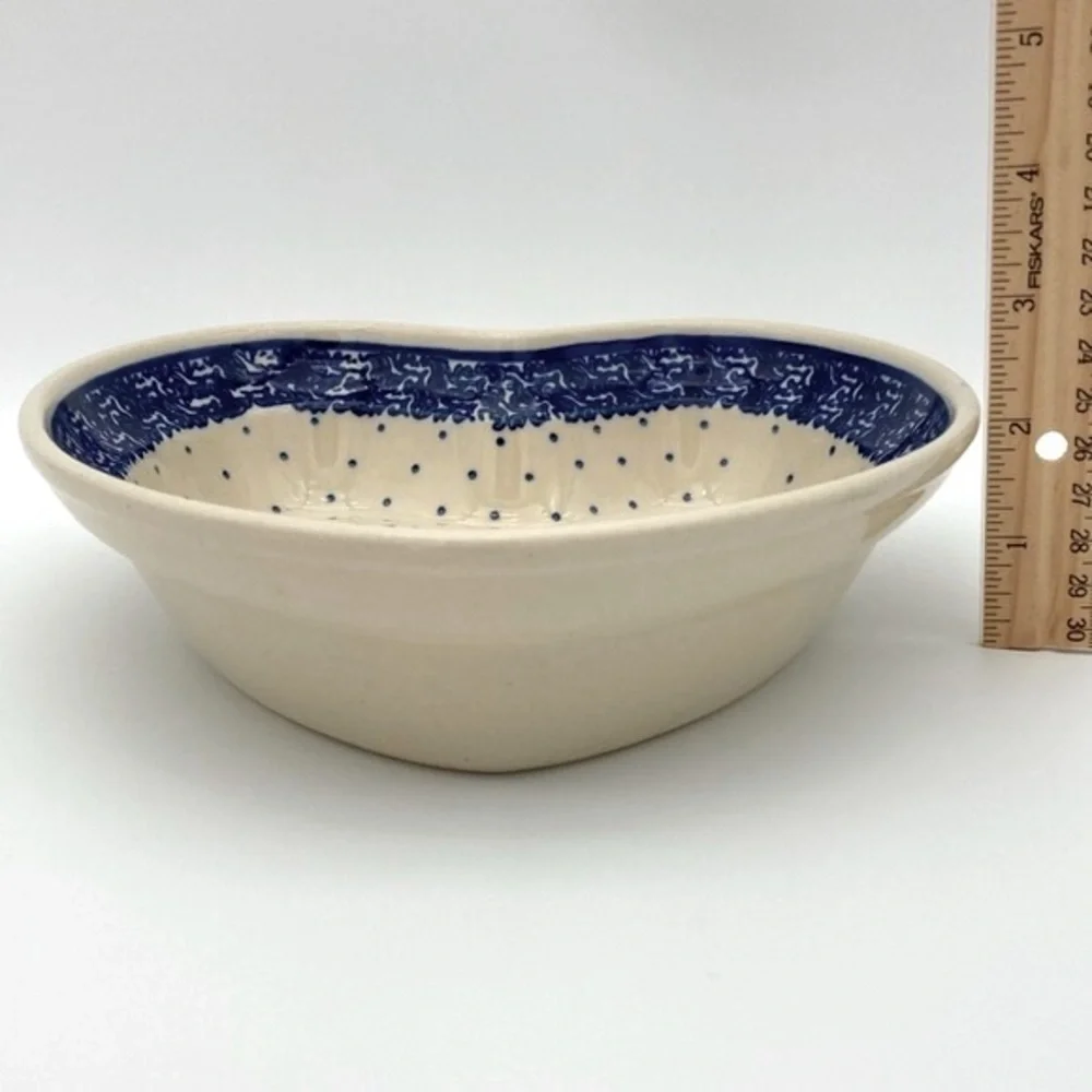 Heart Shaped Polish Pottery Bowl